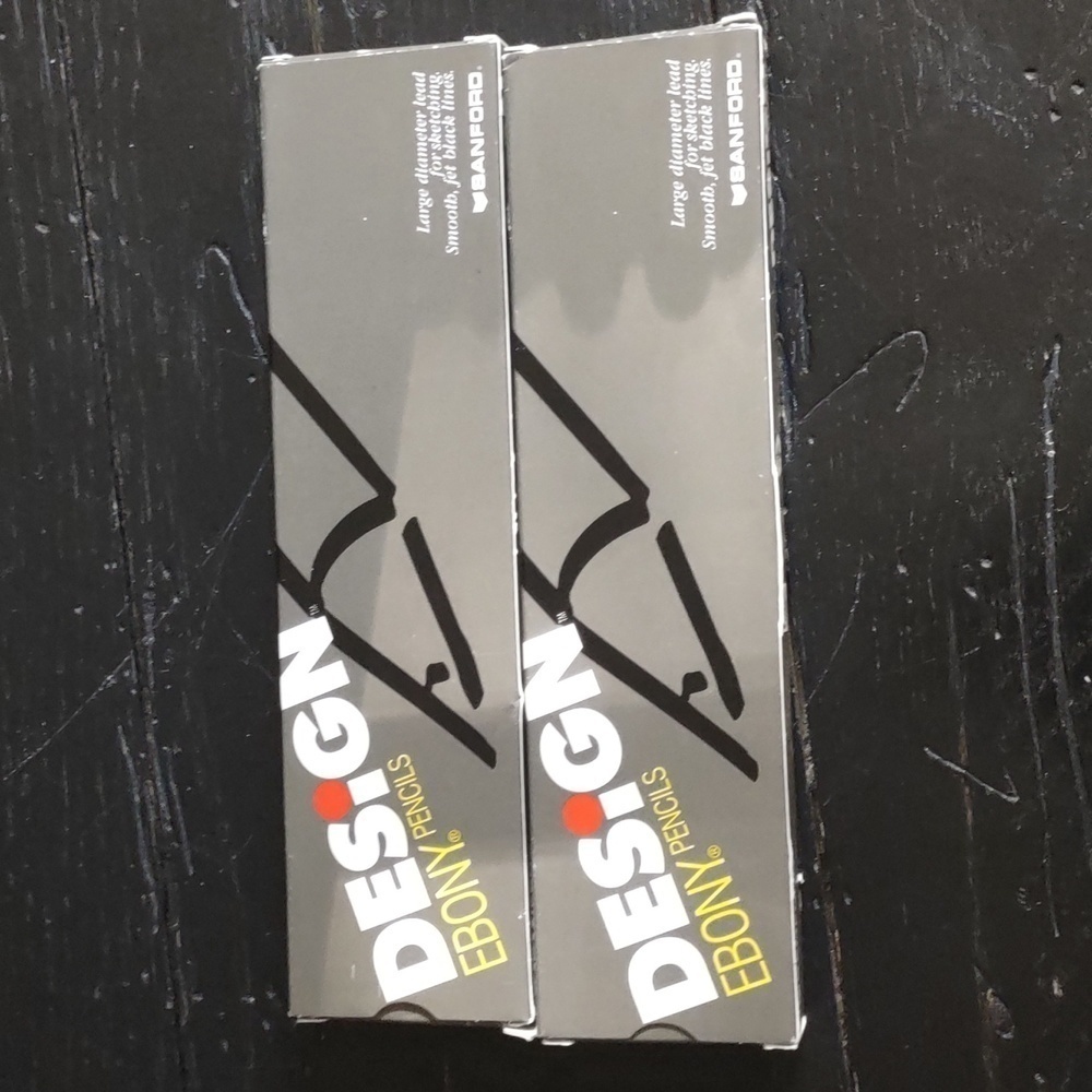 Sanford Ebony Design Pencils 2 Boxes of 12 Large Diameter Sketch Pencil